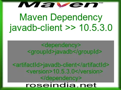 Maven dependency of javadb-client version 10.5.3.0