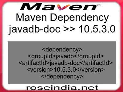 Maven dependency of javadb-doc version 10.5.3.0