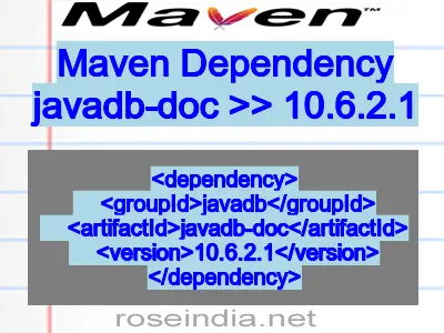 Maven dependency of javadb-doc version 10.6.2.1