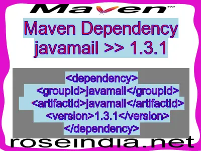 Maven dependency of javamail version 1.3.1