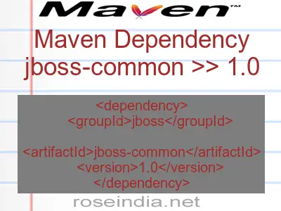 Maven dependency of jboss-common version 1.0