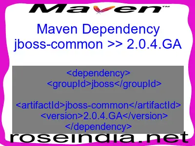 Maven dependency of jboss-common version 2.0.4.GA