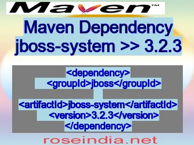 Maven dependency of jboss-system version 3.2.3