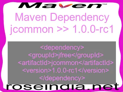 Maven dependency of jcommon version 1.0.0-rc1