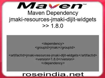 Maven dependency of jmaki-resources-jmaki-dijit-widgets version 1.8.0