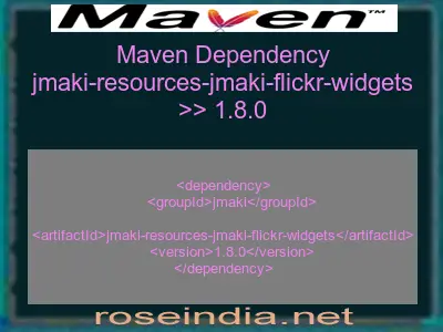 Maven dependency of jmaki-resources-jmaki-flickr-widgets version 1.8.0