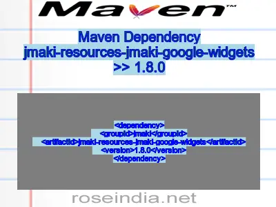 Maven dependency of jmaki-resources-jmaki-google-widgets version 1.8.0