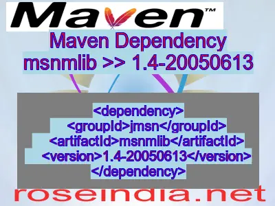 Maven dependency of msnmlib version 1.4-20050613