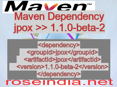 Maven dependency of jpox version 1.1.0-beta-2