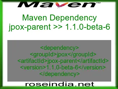 Maven dependency of jpox-parent version 1.1.0-beta-6