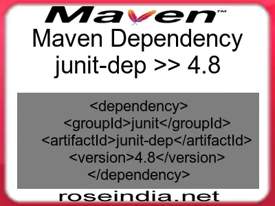 Maven dependency of junit-dep version 4.8