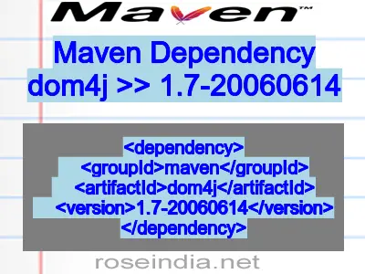 Maven dependency of dom4j version 1.7-20060614