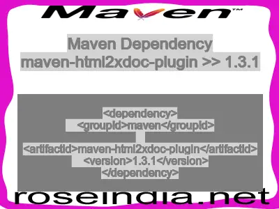 Maven dependency of maven-html2xdoc-plugin version 1.3.1