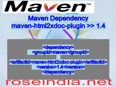 Maven dependency of maven-html2xdoc-plugin version 1.4