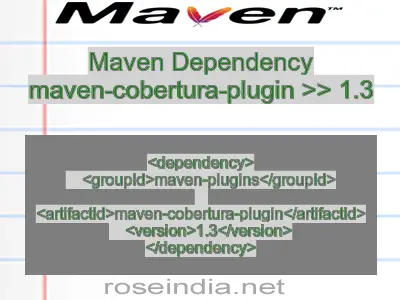 Maven dependency of maven-cobertura-plugin version 1.3