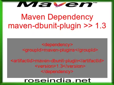 Maven dependency of maven-dbunit-plugin version 1.3