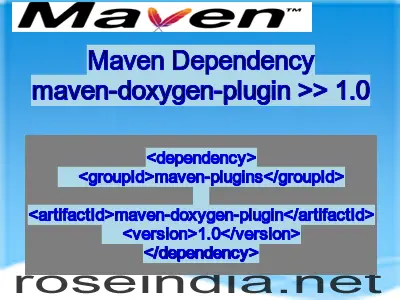 Maven dependency of maven-doxygen-plugin version 1.0