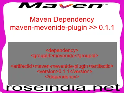 Maven dependency of maven-mevenide-plugin version 0.1.1