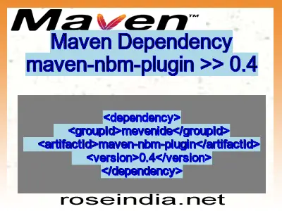 Maven dependency of maven-nbm-plugin version 0.4