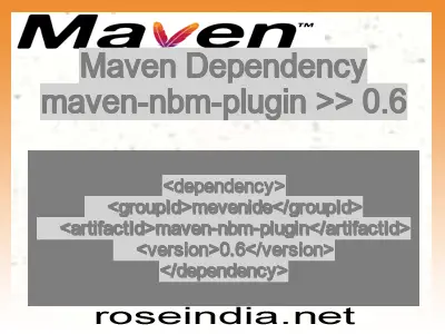 Maven dependency of maven-nbm-plugin version 0.6