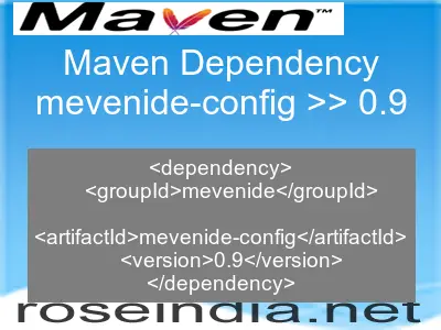 Maven dependency of mevenide-config version 0.9