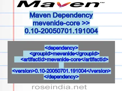 Maven dependency of mevenide-core version 0.10-20050701.191004