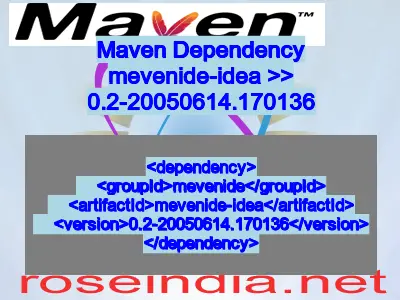 Maven dependency of mevenide-idea version 0.2-20050614.170136