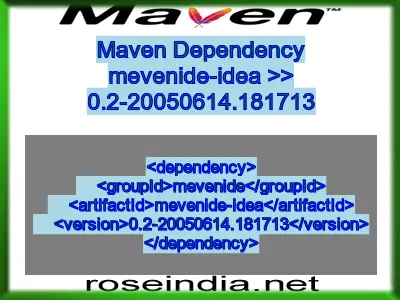 Maven dependency of mevenide-idea version 0.2-20050614.181713