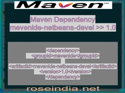 Maven dependency of mevenide-netbeans-devel version 1.0