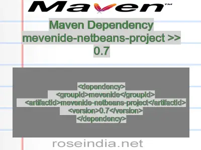 Maven dependency of mevenide-netbeans-project version 0.7