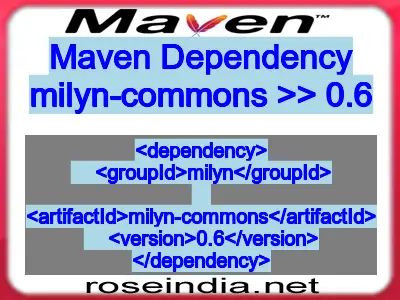 Maven dependency of milyn-commons version 0.6