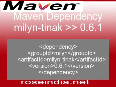 Maven dependency of milyn-tinak version 0.6.1