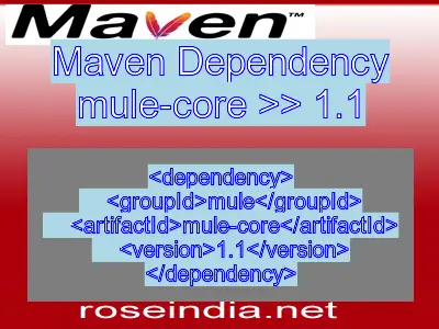 Maven dependency of mule-core version 1.1