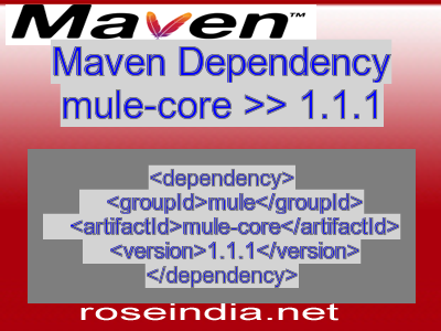 Maven dependency of mule-core version 1.1.1