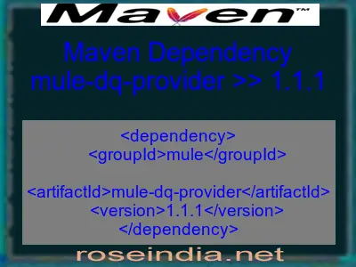 Maven dependency of mule-dq-provider version 1.1.1