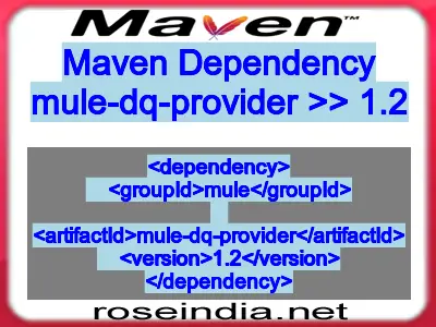 Maven dependency of mule-dq-provider version 1.2