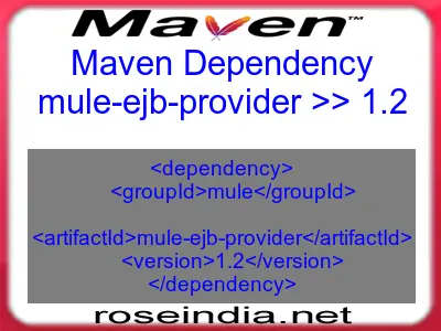 Maven dependency of mule-ejb-provider version 1.2