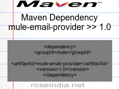 Maven dependency of mule-email-provider version 1.0