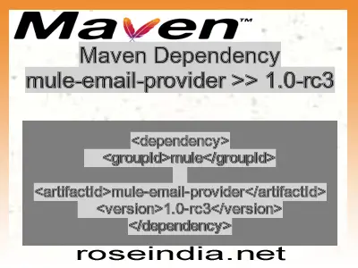 Maven dependency of mule-email-provider version 1.0-rc3