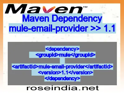 Maven dependency of mule-email-provider version 1.1