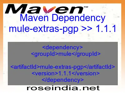 Maven dependency of mule-extras-pgp version 1.1.1