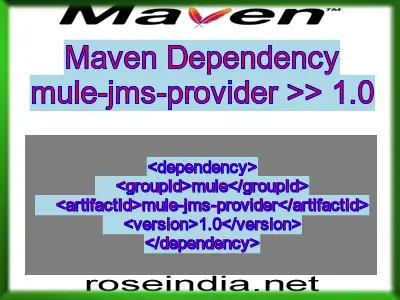 Maven dependency of mule-jms-provider version 1.0