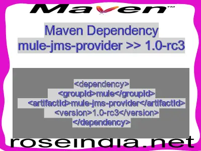 Maven dependency of mule-jms-provider version 1.0-rc3