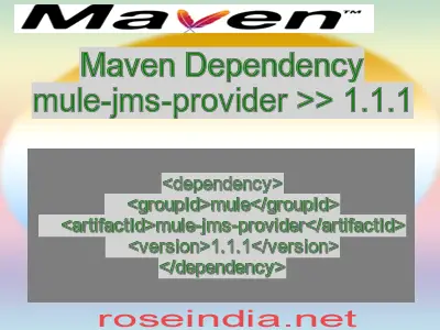 Maven dependency of mule-jms-provider version 1.1.1