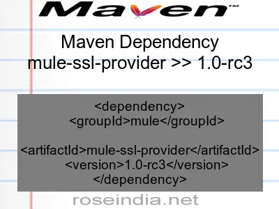 Maven dependency of mule-ssl-provider version 1.0-rc3