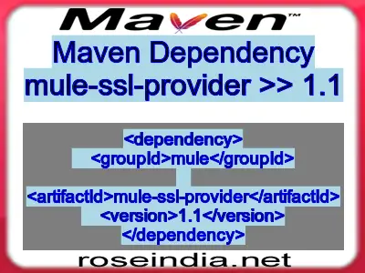 Maven dependency of mule-ssl-provider version 1.1