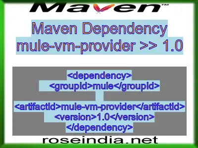 Maven dependency of mule-vm-provider version 1.0