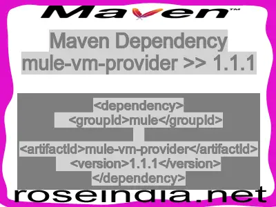 Maven dependency of mule-vm-provider version 1.1.1