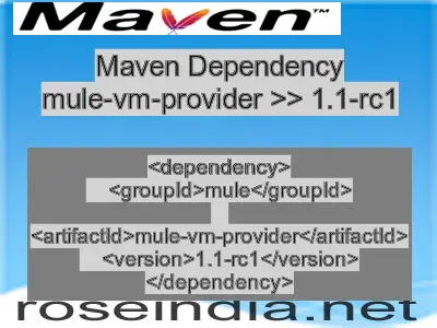 Maven dependency of mule-vm-provider version 1.1-rc1