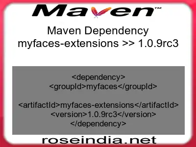 Maven dependency of myfaces-extensions version 1.0.9rc3